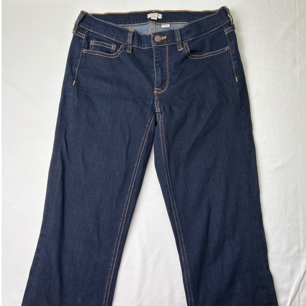 J.Crew Women Low Rise Slim Straight Leg Jeans Dark Wash Size 27/4 Stretch Denim